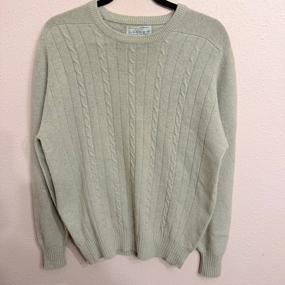 J & D McGeorge Ltd Other - Vintage J & D McGeorge Scotland Pure Lambswool Cable Knit Sweater Cream/Sage 40